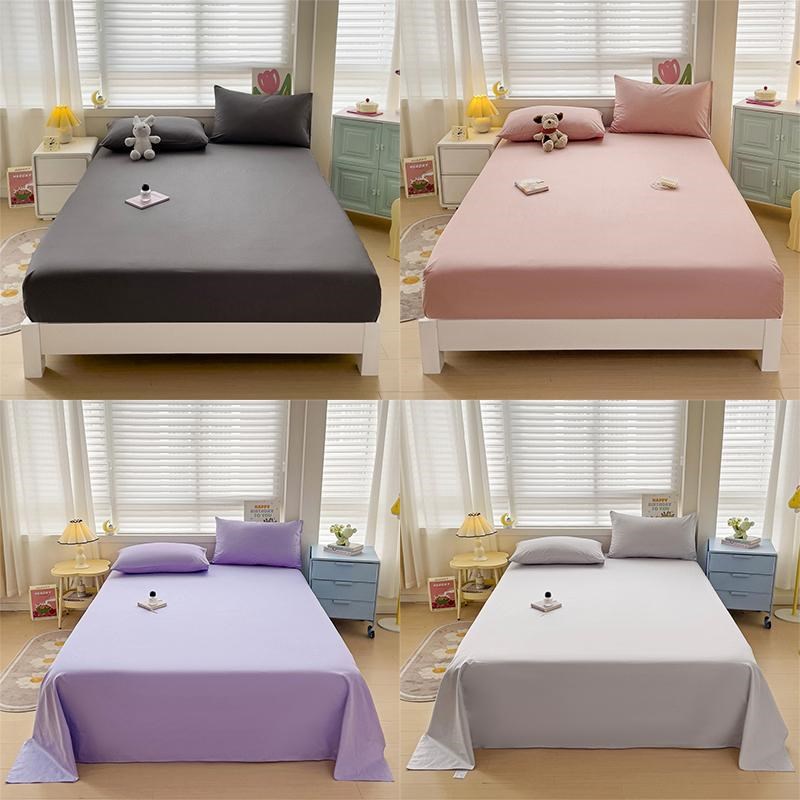 纯色全棉简约床笠单件床单双人学生x宿舍0.9m1.2m1.5m1.8米床套罩
