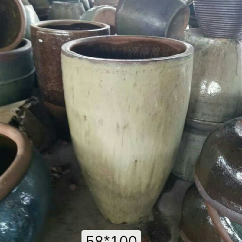 小口高缸粗陶缸粗陶花盆园x林庭院种植盆老式土陶缸陶盆53