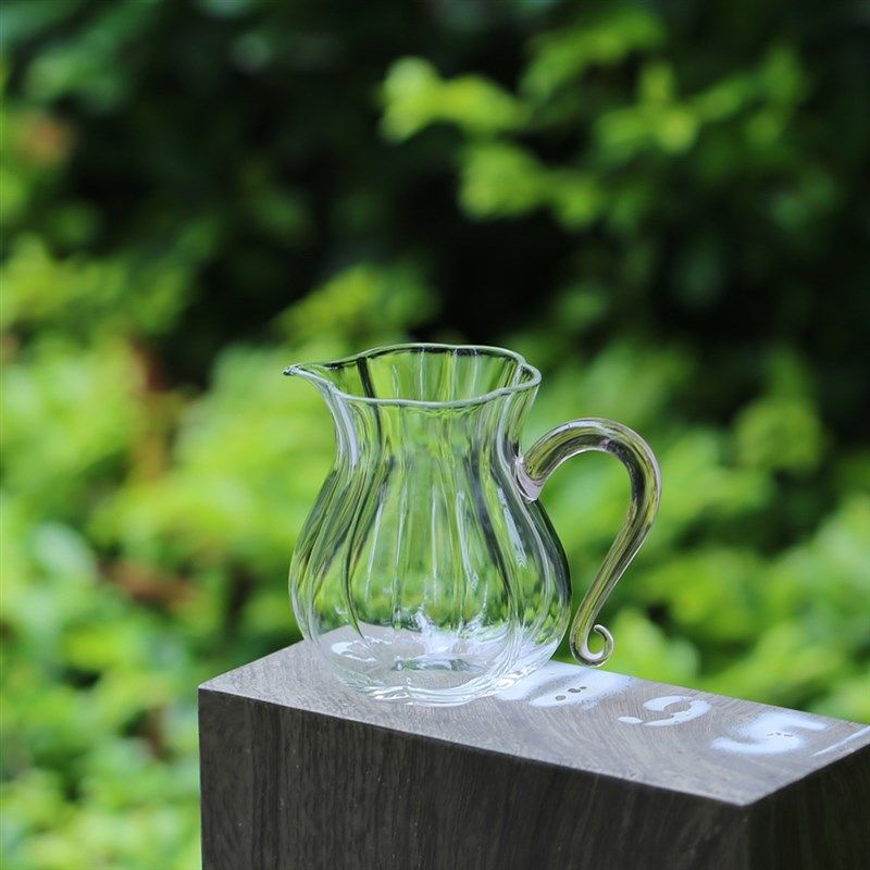 夏禾茶具高硼硅耐热玻璃带把手公道杯不烫手大号茶海花口分茶匀杯,餐饮具,公道杯,淘宝优惠券,粉丝福利购,淘宝优惠卷