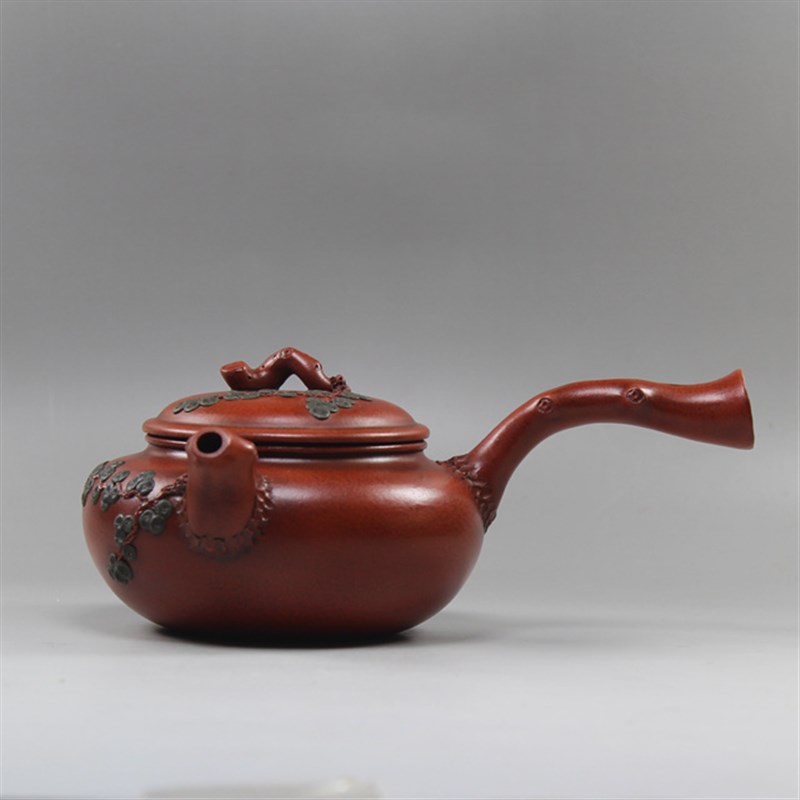 紫砂壶全手工仿古仿老清水泥仿蒋蓉松针树皮松段唐羽横把仿古茶壶