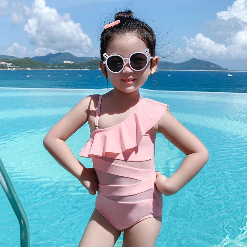 儿童泳衣女孩f中小童泳衣连体公主2021新款洋气婴幼儿宝宝泡温泉