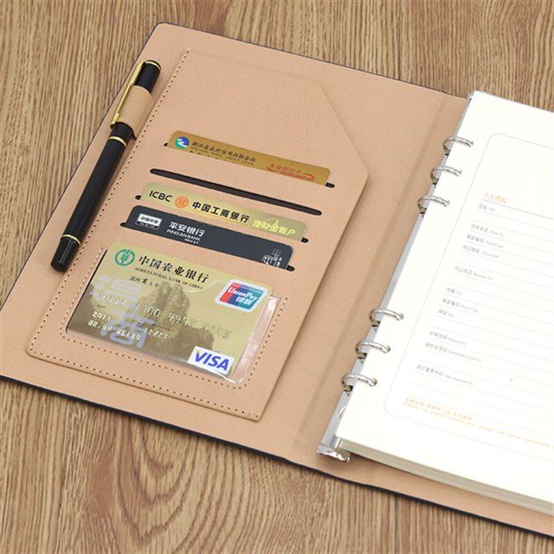 logo日记本封面活页笔记本子定制商务a5夹带环可拆卸替换芯刻字会