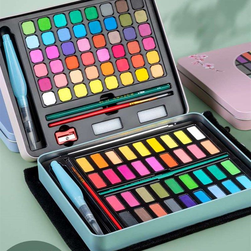固体水彩颜料美术生专用水彩绘画工具套装72色60色48色36色小学生,文具电教/文化用品/商务用品,水粉颜料,淘宝优惠券,粉丝福利购,淘宝优惠卷