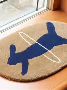 皆川明mina可爱跑o兔交响乐金钱树地毯卧室客厅床边毯防滑地垫装