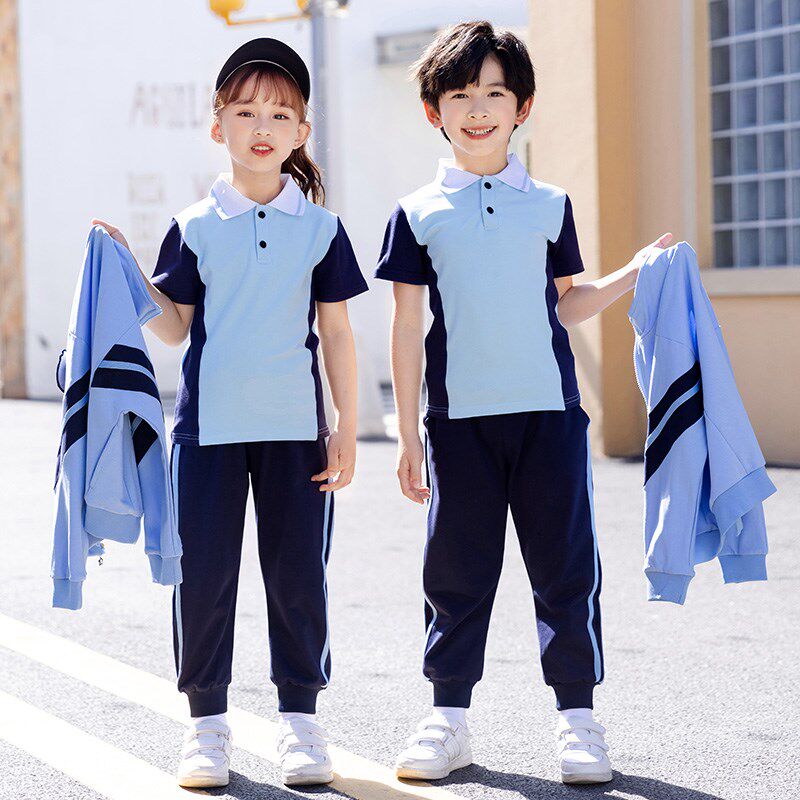 小学生校服套装英伦学院风春秋运动三件套蓝色儿童班服幼儿园园服