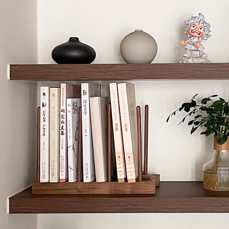 黑胡桃木桌面书架木质立式分层文件收纳实木书房办公桌置物架书立,收纳整理,书桌收纳置物架,淘宝优惠券,粉丝福利购,淘宝优惠卷