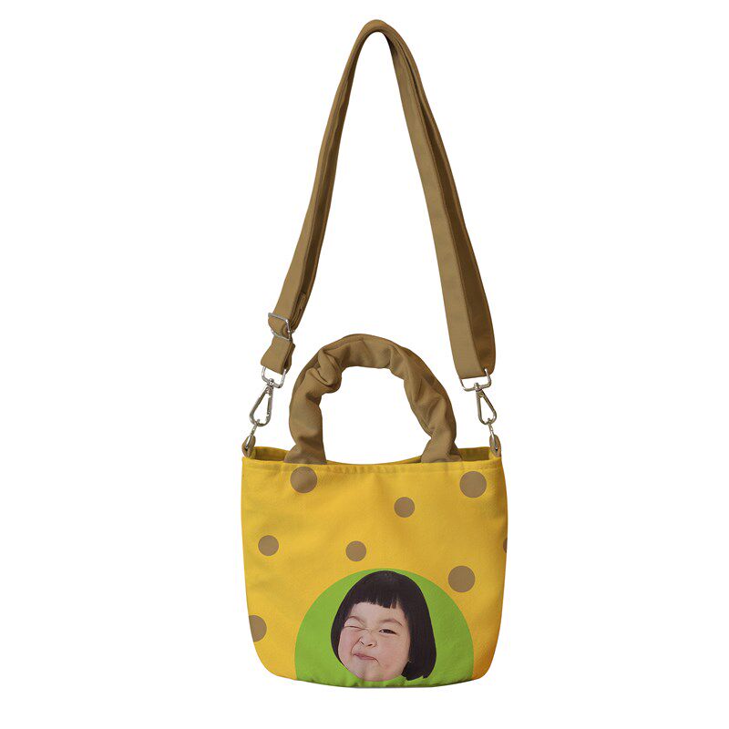 宝宝宠物头像来图定制帆布袋diy照片印logo斜挎手提女水桶包订制