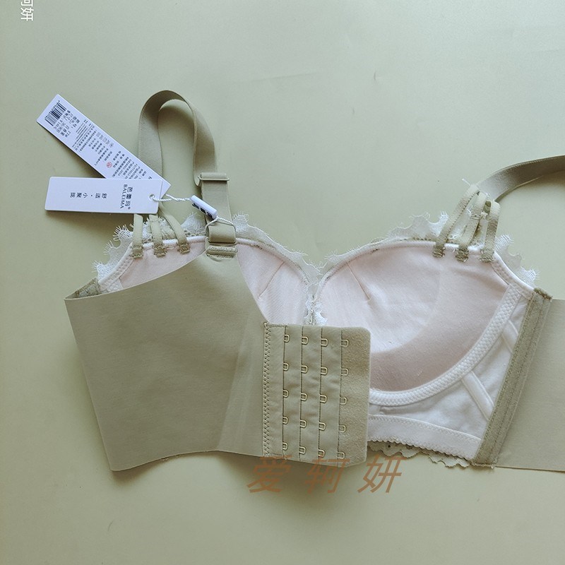 芭蕾玛中厚B杯无钢圈小胸聚拢文胸蕾丝少女胸罩收副乳上托内衣女