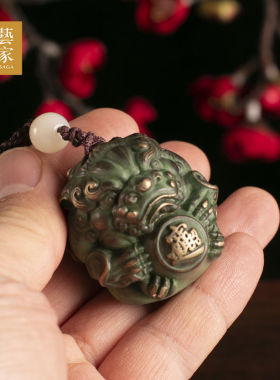 全铜招财转运貔貅摆件手把件随身盘玩装饰文玩聚财V进宝皮丘吊坠