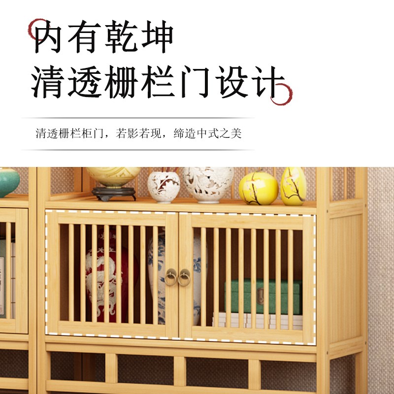 新中式茶叶产品展示柜实木茶室置物架博古架多宝阁陈列货架收纳柜