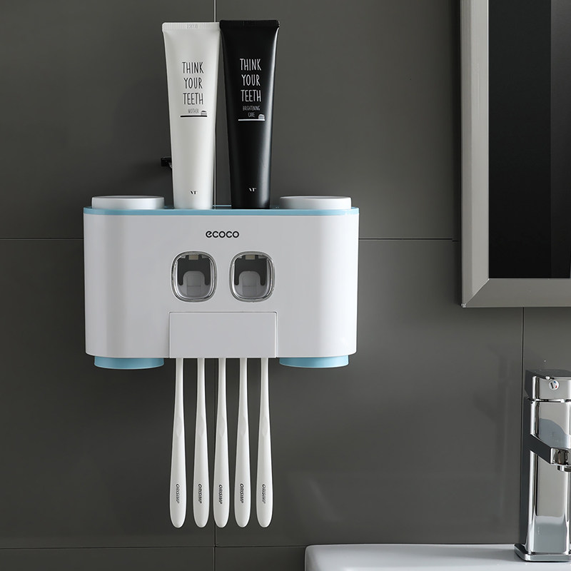新款牙刷置物架壁式免打孔漱口杯刷牙杯挂墙式卫生间壁挂吸壁牙具