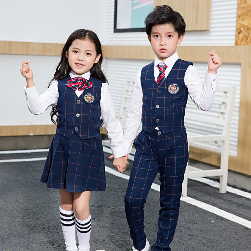 春秋装小学生套装男女幼儿园园服学院校服儿童班服演出英伦风服装