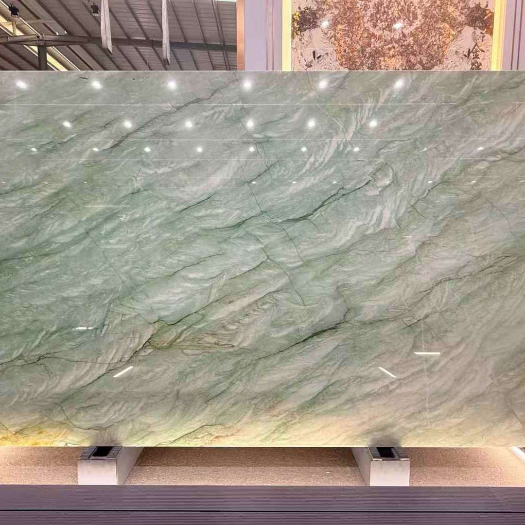 皇家绿奢石意式餐桌大理石天然异形茶几石材洗手池台面板