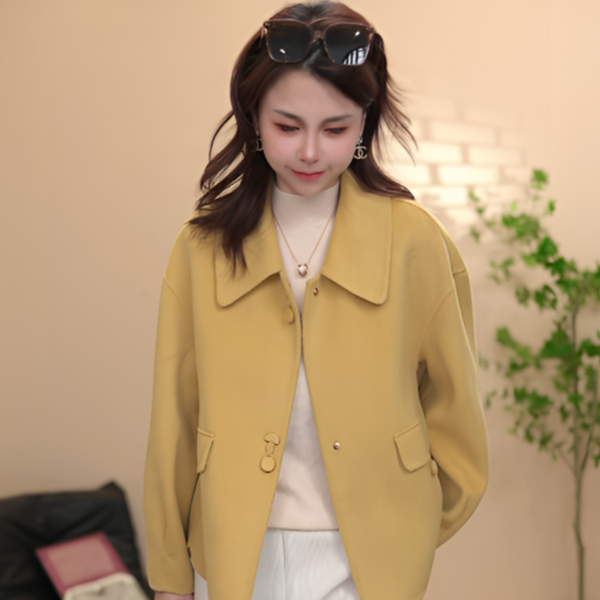 双面羊毛大衣女短款小个子