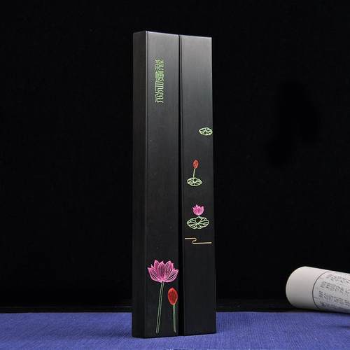 厂家新款实木镇纸简约创意可定 制彩绘荷塘月色紫光檀镇