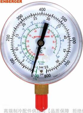 ROTHENBERGER/罗森博格直立式制冷剂高低压压力表直径63/80mm