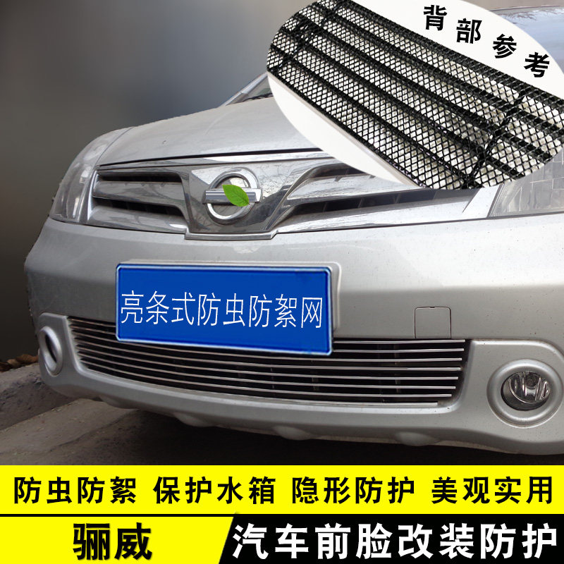 08-15e款骊威中网外观改装亮条装饰品汽车防虫网前杠专用防护配件