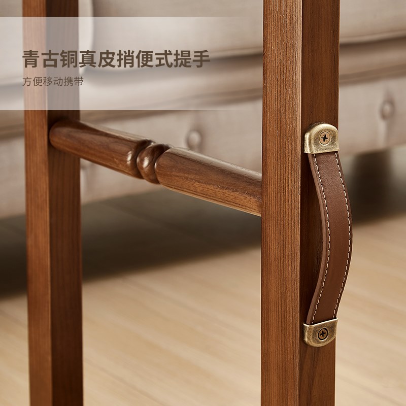 实木可移动边几懒人床边桌高级感折叠桌带轮子电脑桌客厅沙发边桌