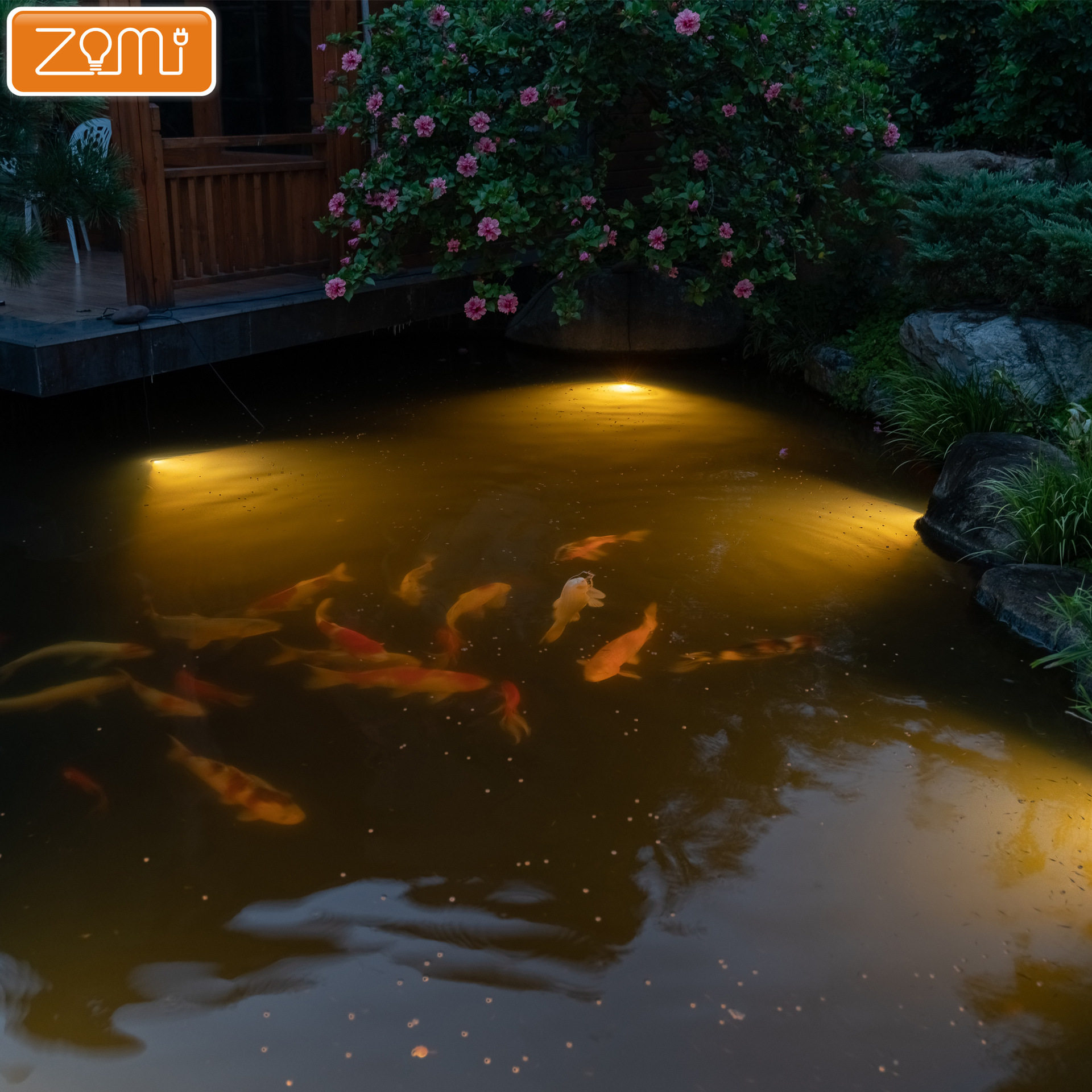 IP68水底灯泳池鱼池水景灯水底景观灯表面安装安全低压水底灯