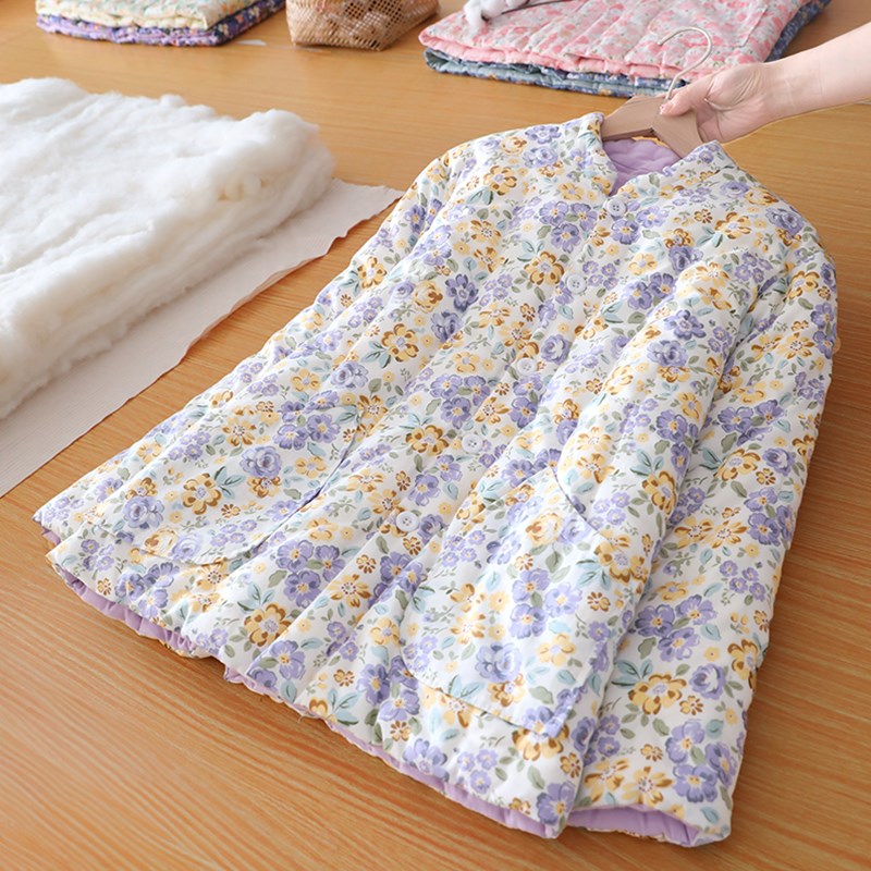女士棉花手工棉衣 妈p妈上装加厚保暖棉袄 内胆宽松棉服外穿冬季