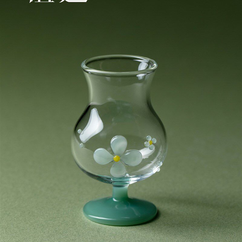 植述 花屿玻璃主人杯r高硼硅耐热茶杯女士女神杯喝茶品茗杯水杯