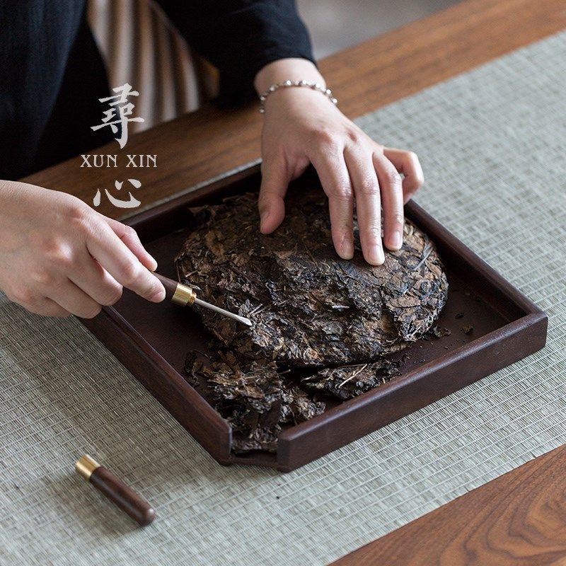 胡桃木普洱茶盘实木茶针茶锥茶饼架子工具木制分茶盘茶具茶道配件