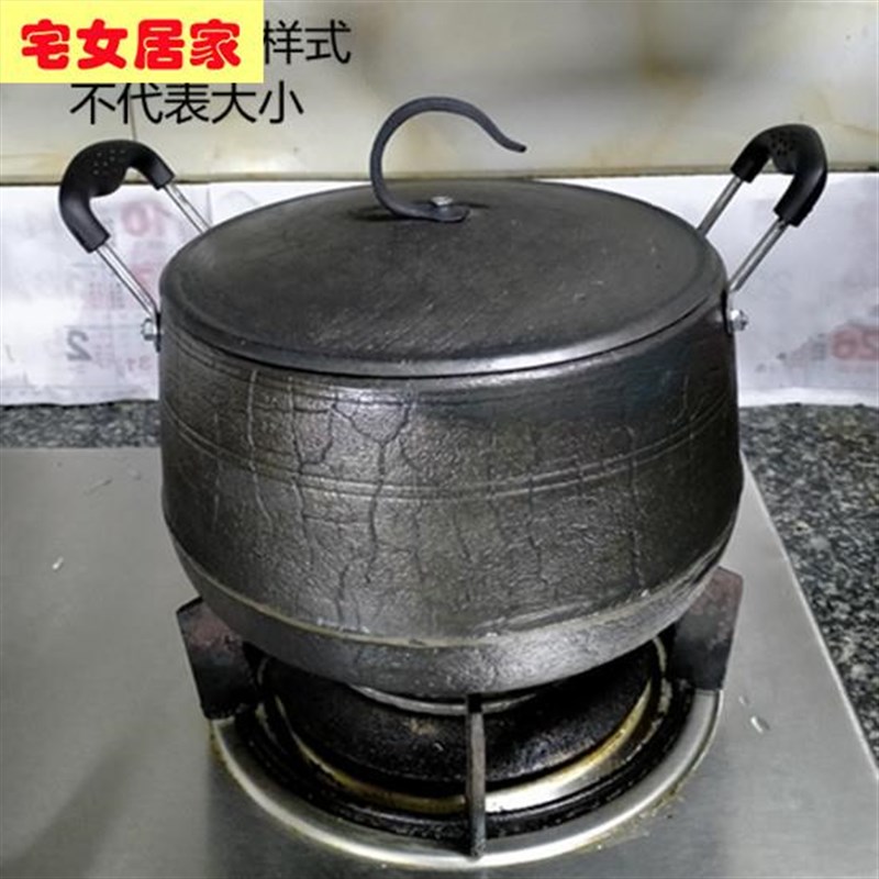 生铁鼎锅吊罐生铁鼎罐炖锅铸铁鼎罐E生铁顶锅加厚生铁传统鼎罐顶