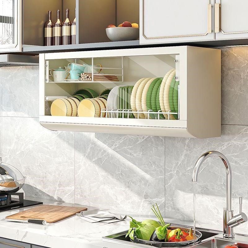 厨房碗柜置物架碗碟收纳盒壁挂式吊柜下方碗架放碗筷沥水架免打孔