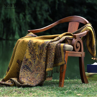 民族风加厚双面双色围巾披肩两用B冬季防寒保暖斗篷披风大方巾披