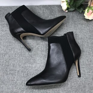 37.38.39.40码鞋尖头细跟高跟简约时尚裸靴短靴马丁靴