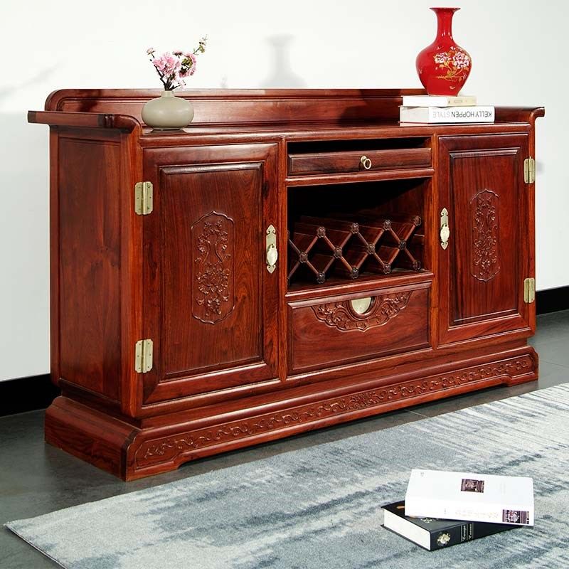 红木家具大果紫檀全实木备餐柜家用餐边柜中式茶水柜茶边柜储物柜,住宅家具,餐边柜,淘宝优惠券,粉丝福利购,淘宝优惠卷