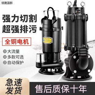 切割式污水泵220v抽粪泥浆排污泵E小型家用潜水泵化粪池抽粪水泵