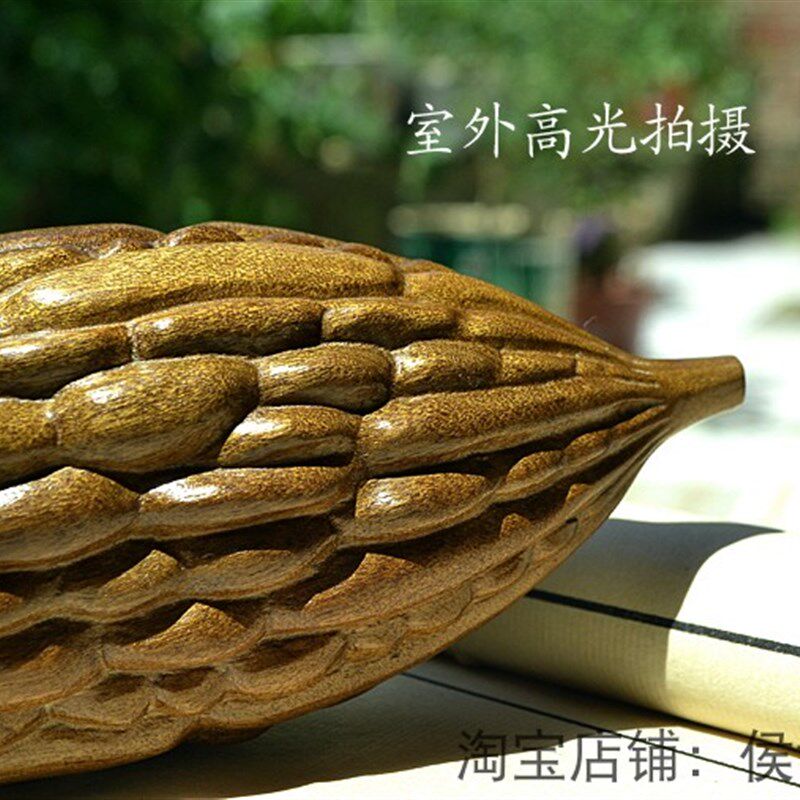 手工金丝楠木雕苦瓜苦尽甘来手把件文玩手把玩件手工雕件小摆件