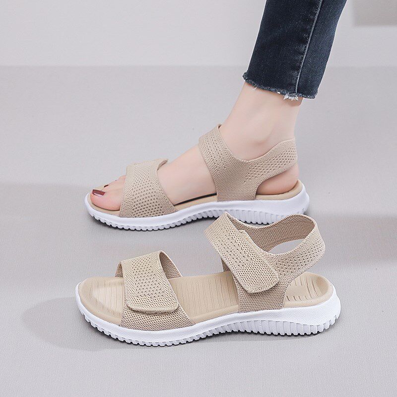 凉鞋女2025夏季新款魔术贴x女鞋轻便软底不累脚孕妇鞋防滑罗马凉