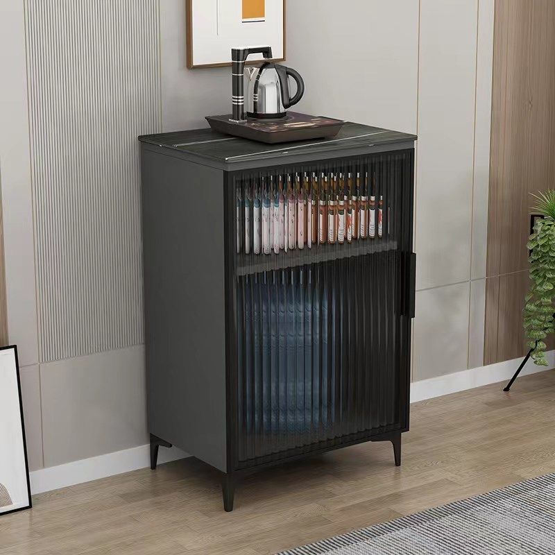 奶油风岩板客厅h厨房办公室直饮茶吧机咖啡机置物边柜下置水桶单