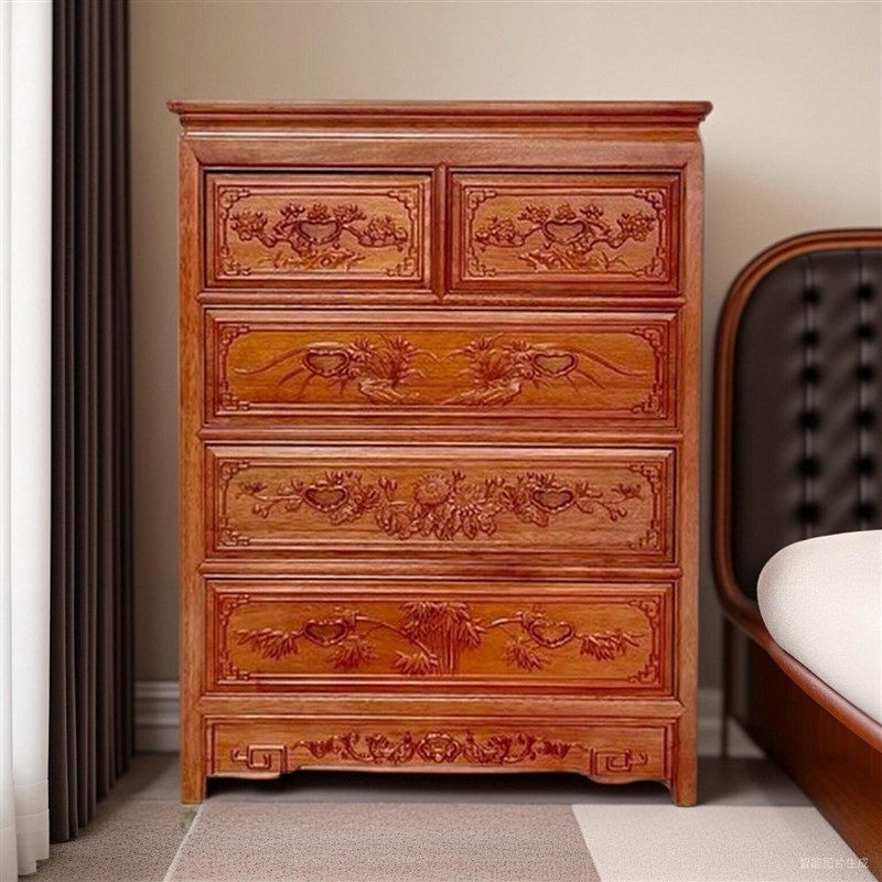 红木五斗柜子中式菠萝格实木六斗橱柜金花梨原木储物柜卧室收纳柜,住宅家具,斗柜,淘宝优惠券,粉丝福利购,淘宝优惠卷