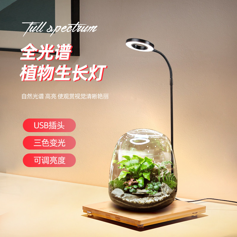 led微景观灯USB插头苔藓植物灯鱼缸造景竹板灯三色变光植物生长灯,家装灯饰光源,植物生长灯,淘宝优惠券,粉丝福利购,淘宝优惠卷