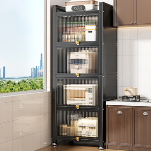 厨房置物架落地多功能架子家用微波炉碗I碟窄缝橱柜多层夹缝收纳