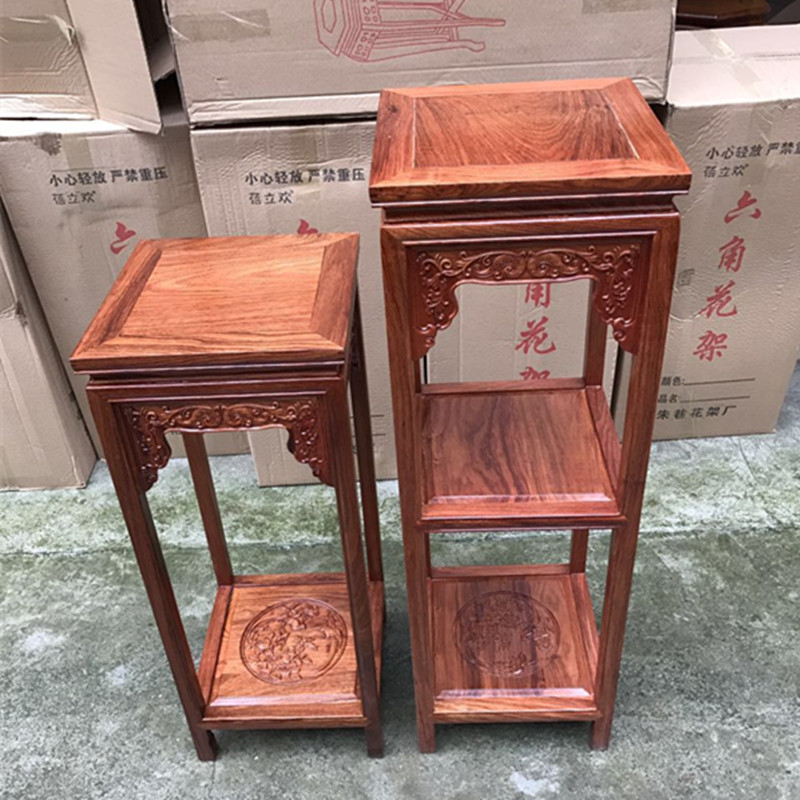 实木花架中式多层红木花t梨木鸡翅木客厅单个中式花几盆景架植物