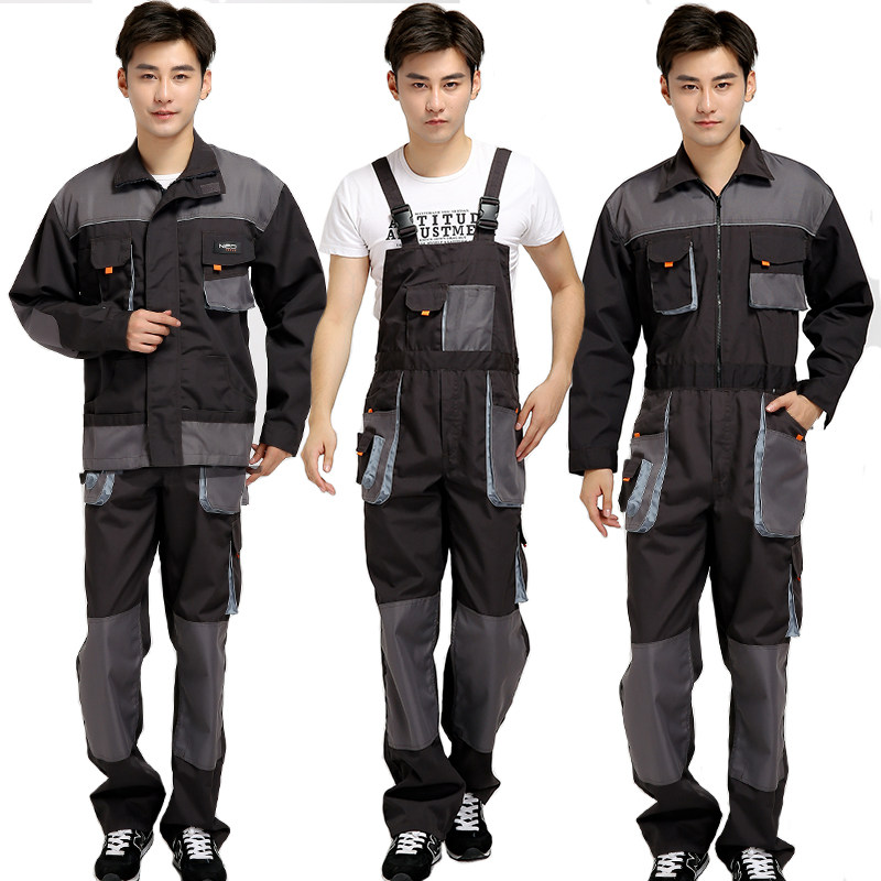 韩版工作服背带裤连体服秋冬新款工F作服套装工人汽修劳保服定制
