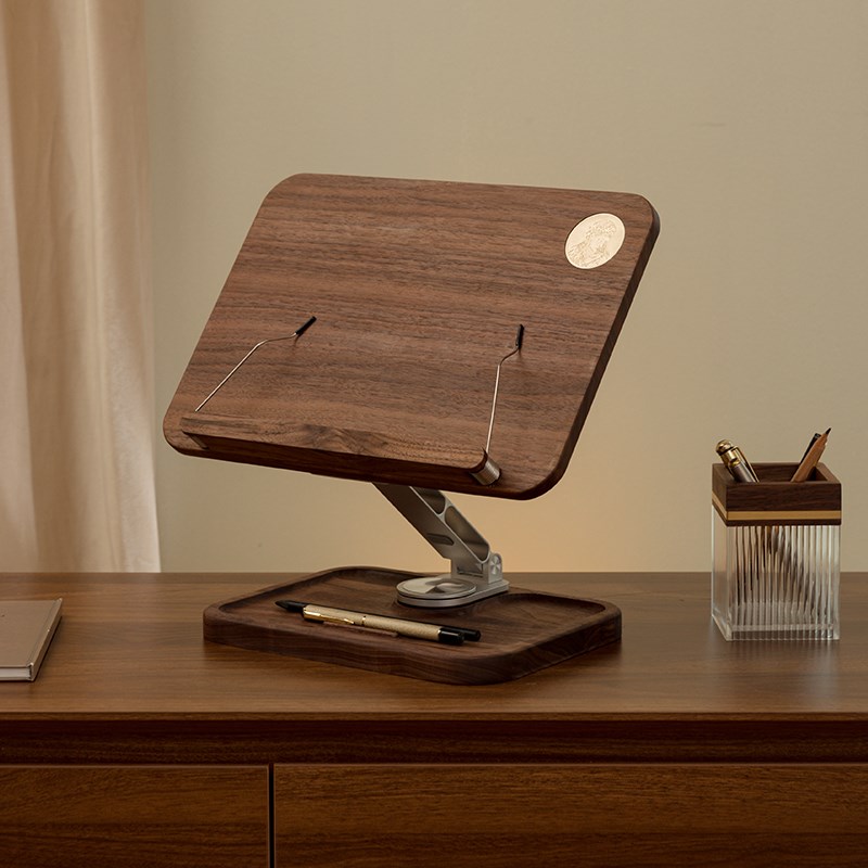 实木阅读架看书支架桌面升降阅读书架儿童学生多功能木质读书支架