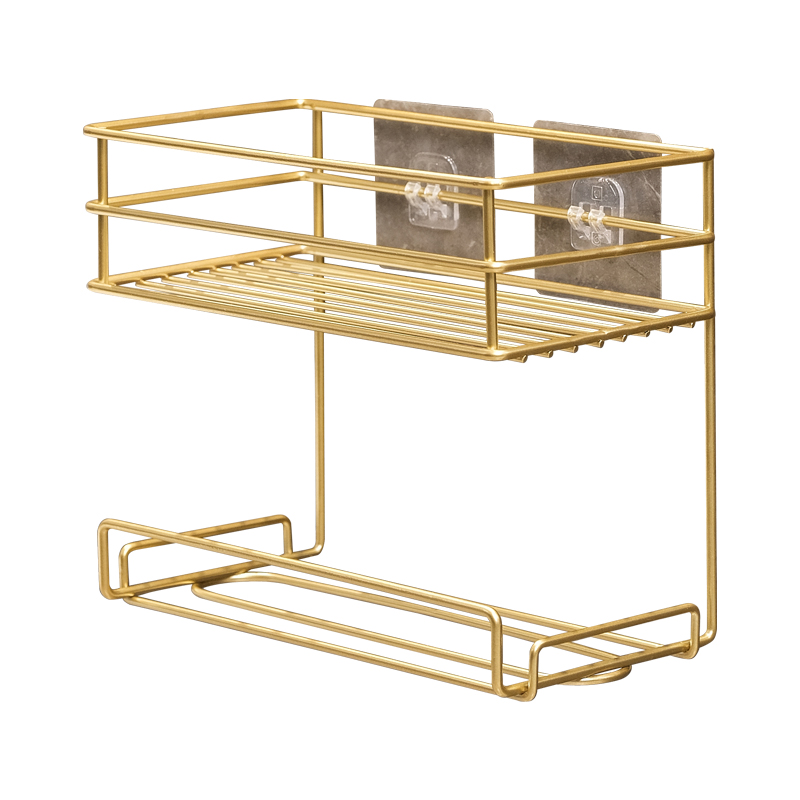 厨房卫生间墙上置物架免打孔卧室挂墙壁挂收纳架宿舍好物床头挂篮