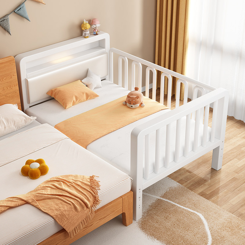 铁艺儿童拼接床加高护栏宝宝婴儿床大人可睡单人床升降加宽床边床,住宅家具,儿童拼接床,淘宝优惠券,粉丝福利购,淘宝优惠卷