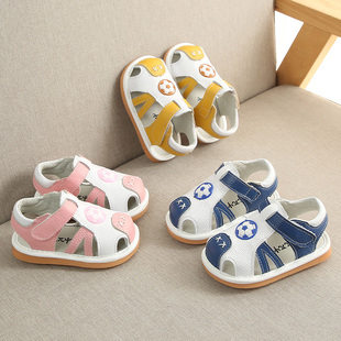 婴儿鞋子软底e夏季宝宝学步鞋幼儿叫叫凉鞋夏会响的男宝1一2岁半