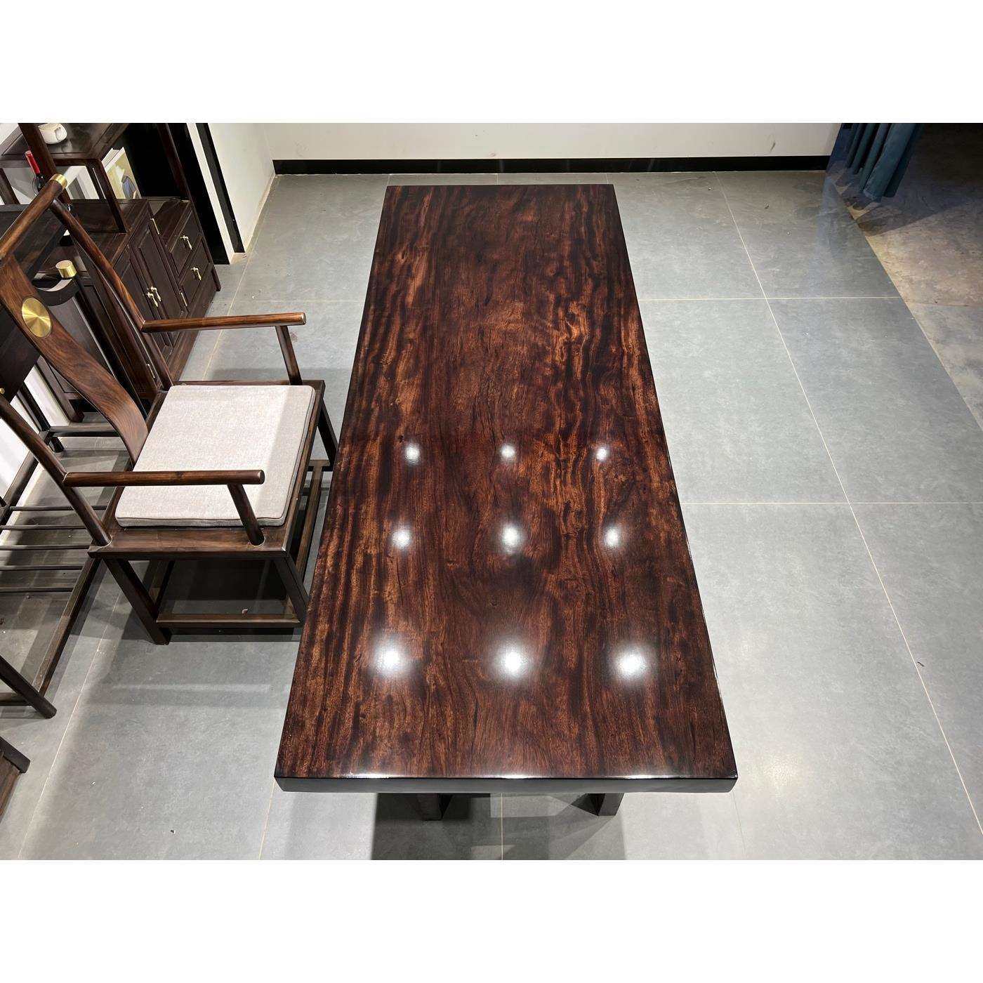 尺寸：200*77*7 乌金木实木大板原木茶桌餐桌老板桌会议桌办公桌