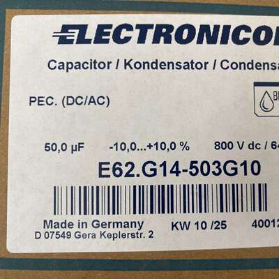 进口德国50uF 800V/640VAC ELECTRONICON E62.G14-503G10电容
