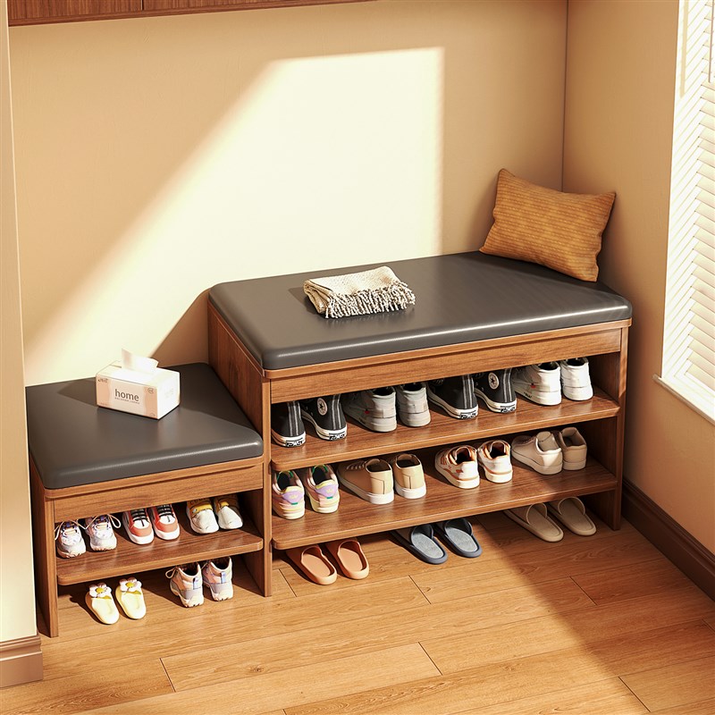 亲子换鞋凳家用门口o可坐可收纳带鞋柜一体靠墙可坐式入户玄关鞋