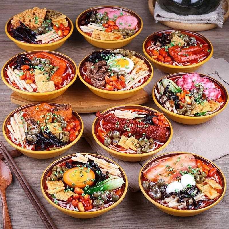 彷真螺蛳粉模型假碗食物蔬菜品拍摄橱窗道具面条V米粉辣椒商用