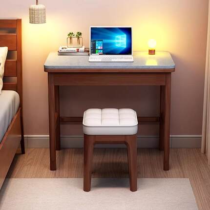 轻奢岩板书桌家用学习写字桌小户型卧室简约现代笔记本办公电脑桌