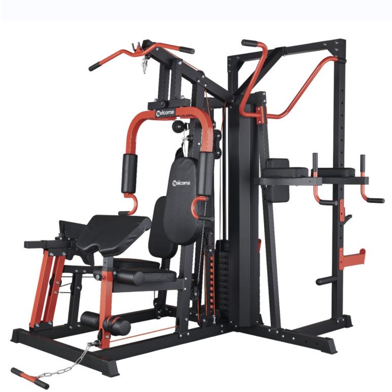 健身房四人站锻炼多功能大型器械力量训练套装组合蹲腿综合训练器